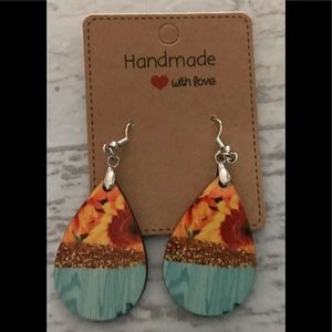 Sunflower sublimation teardrop earrings
